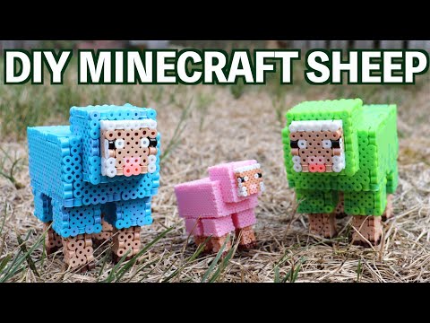 DIY Minecraft Sheep Perler Bead Figure
