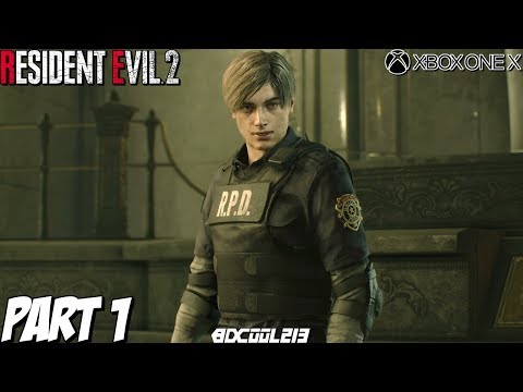 Resident Evil 2 Remake Gameplay Leon Part 1 - Opening - Xbox One X