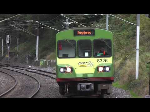 Two car Dart trains around North Dublin
