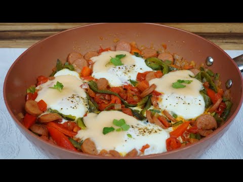 HUEVOS EN RAJAS Y SALCHICHAS DESAYUNO ECONÓMICO Y MUY SABROSO