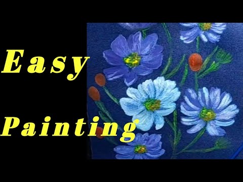 Tutorial Flower Acrylic Painting 🌸🌸🌸🎨