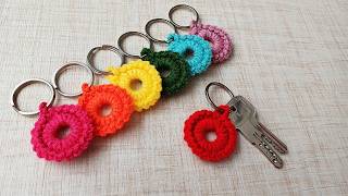 Very stylish and simple keychain crochet tutorial | Crochet keychain ideas