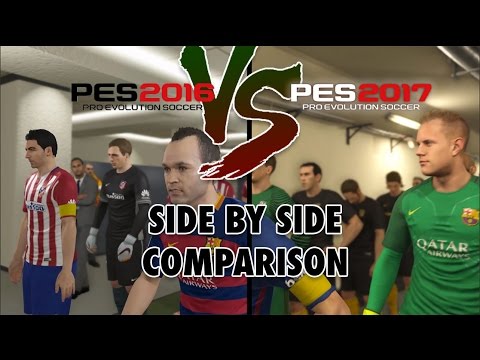 PES 2017 vs PES 2016 SIDE BY SIDE (Gameplay Comparison)