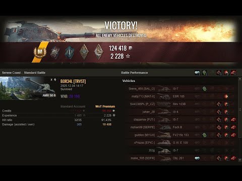 WOT - AMX 50 B - 5 KILLS 10.4K DAMAGE ACE TANKER - World Of Tanks