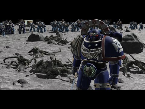 ULTRAMARINE CAPTAIN LEADS COMPANY AGAINST ALIENS