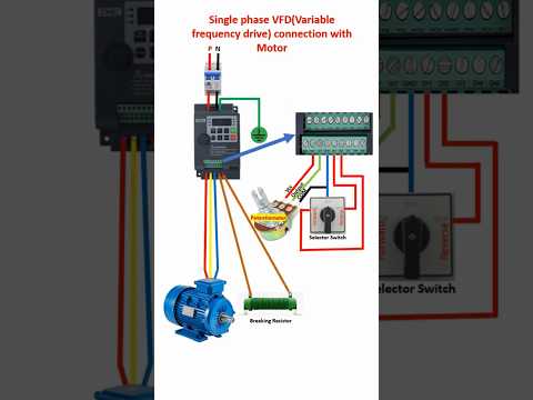 Single phase VFD (Variable frequency drive connection) with Motor