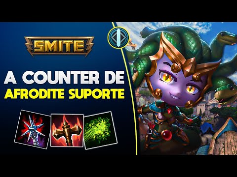 Counterando a Afrodite Suporte! MEDUSA MID - ⚡ Smite BR Ranked Conquista
