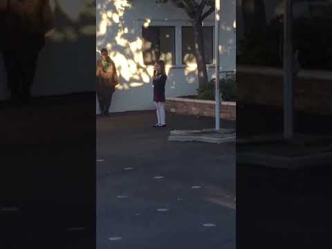 Anasofia Leads the School in the Pledge Allegiance and The National Anthem at barely 8