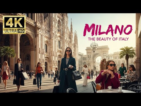 Italy City Tour | Milan Walking Tour | A Sunny Winter Day 4K UHD