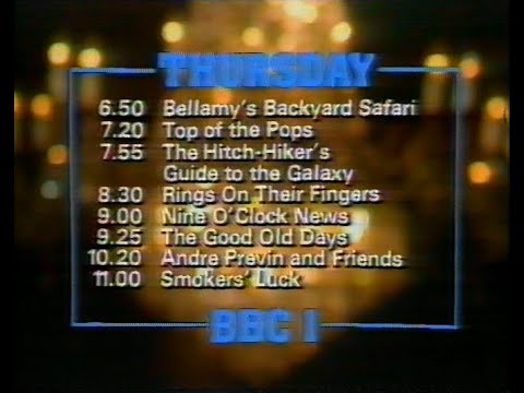 Thursday 9th July 1981 BBC1 - Nationwide - Top Of The Pops - News - Bellamy's Backyard Safari