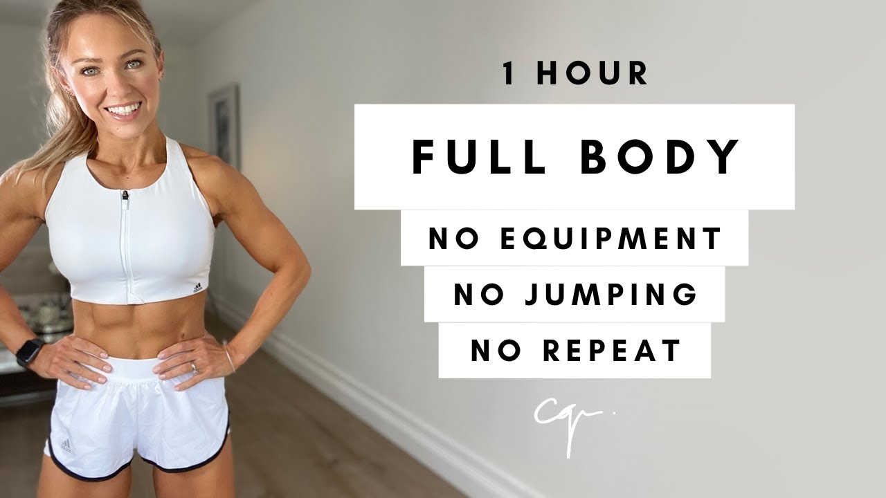 1 Hour FULL BODY WORKOUT at Home | No Jumping, No Equipment, No Repeat
