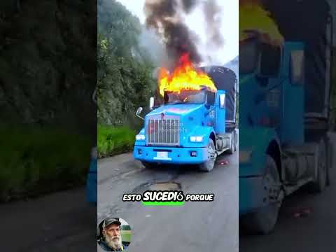 They burn these drivers' trucks😱 #trucks #truck #truckers #trailer #shorts #truck