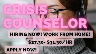 Crisis Counselors Needed! Hiring Now#wfh#remote#hiring #money#mentalhealth