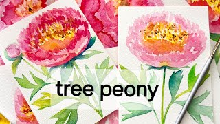 Tree Peony Watercolor for Beginners