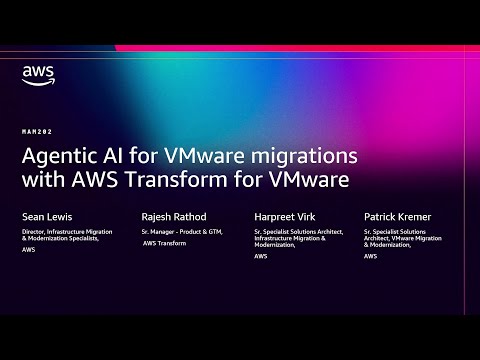 AWS re:Invent 2025 - Agentic AI for VMware migrations with AWS Transform for VMware (MAM202)