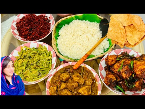 Srilankan Rice and Curry | Polos Curry |Beetroot fry | Beans Curry |Air Fryer Chicken-65 #srilankan