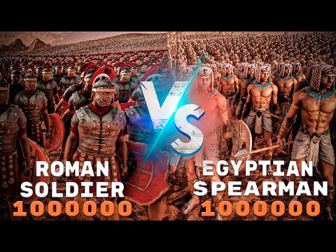 Epic Battles: 1000000 Roman Soldier VS 1000000 Egyptian Spearman, Who is Stronger?
