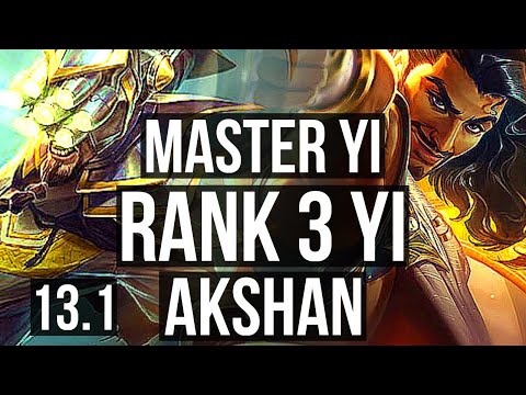 MASTER YI vs AKSHAN (TOP) | Rank 3 Yi, Quadra, 6 solo kills, 1.5M mastery | KR Grandmaster | 13.1