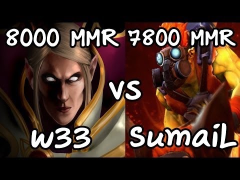 Highlight w33 8000MMR Plays Invoker vs SumaiL 7800MMR Plays Batrider Ranked Match Dota 2 Gameplay