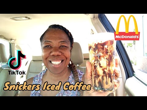 TikTok Snickers Iced Coffee from McDonald's Review | 1st Time Using McDonald's App | Easy Peazy
