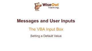 Excel VBA Online Course - 5.3.2 Setting a Default Value