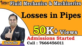 Losses in Pipes | Fluid Mechanics & Machineries | Mechanical Engineering#engineering #gateexam2025