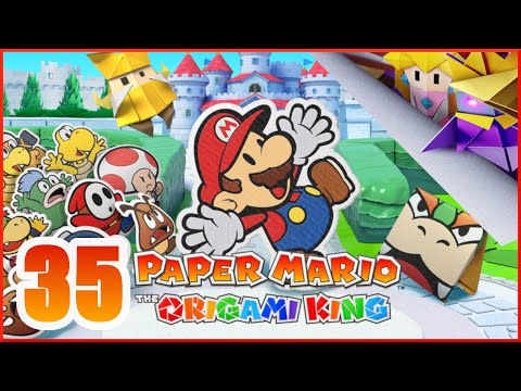 Fire Vellumental Boss Fight - Paper Mario: The Origami King Walkthrough - Part 35