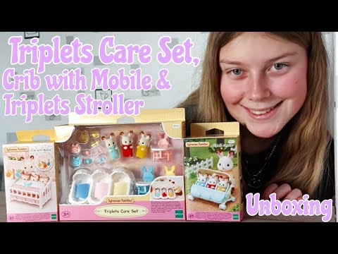 Epoch Sylvanian Families Figūra – Vežimėlis trynukams (5533) video