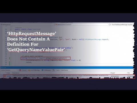 ‘HttpRequestMessage’ Does Not Contain A Definition For ‘GetQueryNameValuePair’
