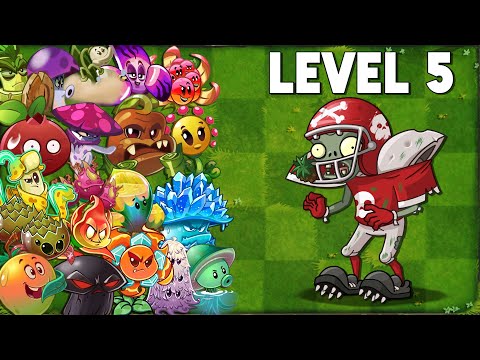 All Plants Max Level vs Football All Star Zombie Level 5 - Who Will Win? - PVZ 2 Challenge