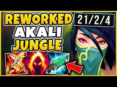 REWORKED AKALI JUNGLE IS ACTUALLY TOO STRONG! S+ TIER GANKS (1V9 GAME CARRIED) League of Legends
