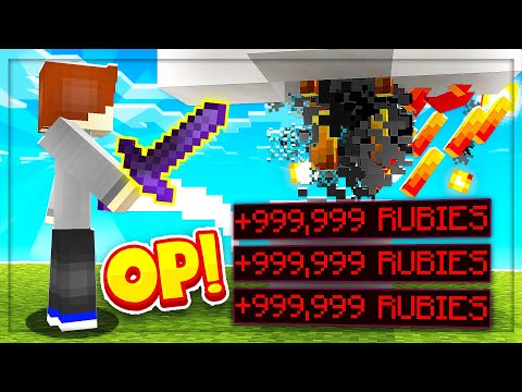 INSANE RUBY FARMING IN MINECRAFT SKYBLOCK!!!