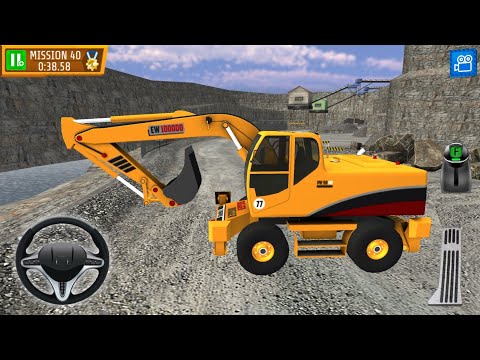 Heavy Bucket Excavator Driving at Quarry Construction Site #2 - Android Gameplay