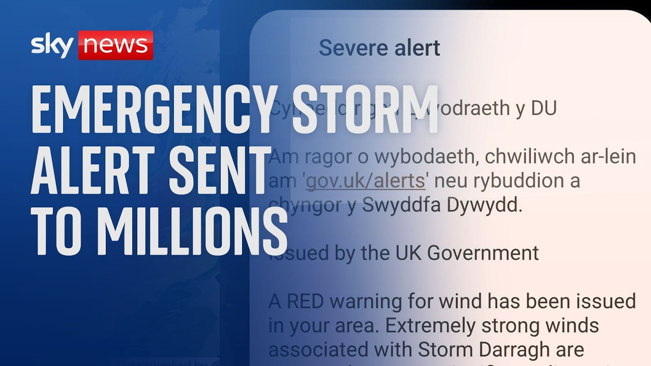 Millions sent government text warning them of approaching Storm Darragh