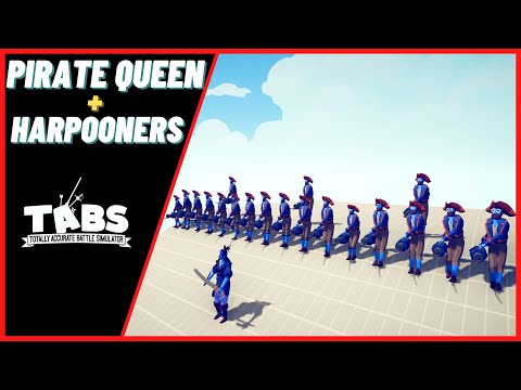 Pirate Queen+20 Harpooners ❌Every Units - TABS - Totally Accurate Battle Simulator