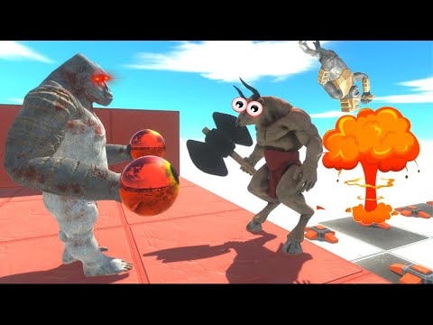 GORO KNOCKOUT THROWS UNITS ON THE EXPLOSIVE RUNNER  - ANIMAL REVOLT BATTLE SIMULATOR