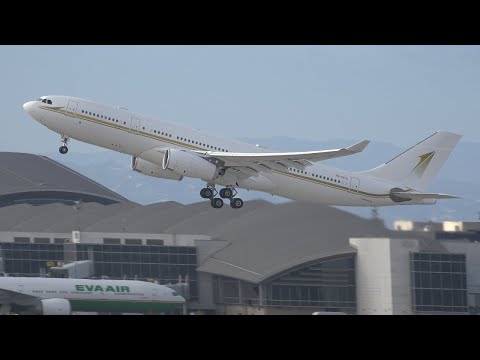 Sky Prime Aviation A330-200 Prestige [HZ-SKY2] takeoff from Los Angeles (LAX/KLAX)