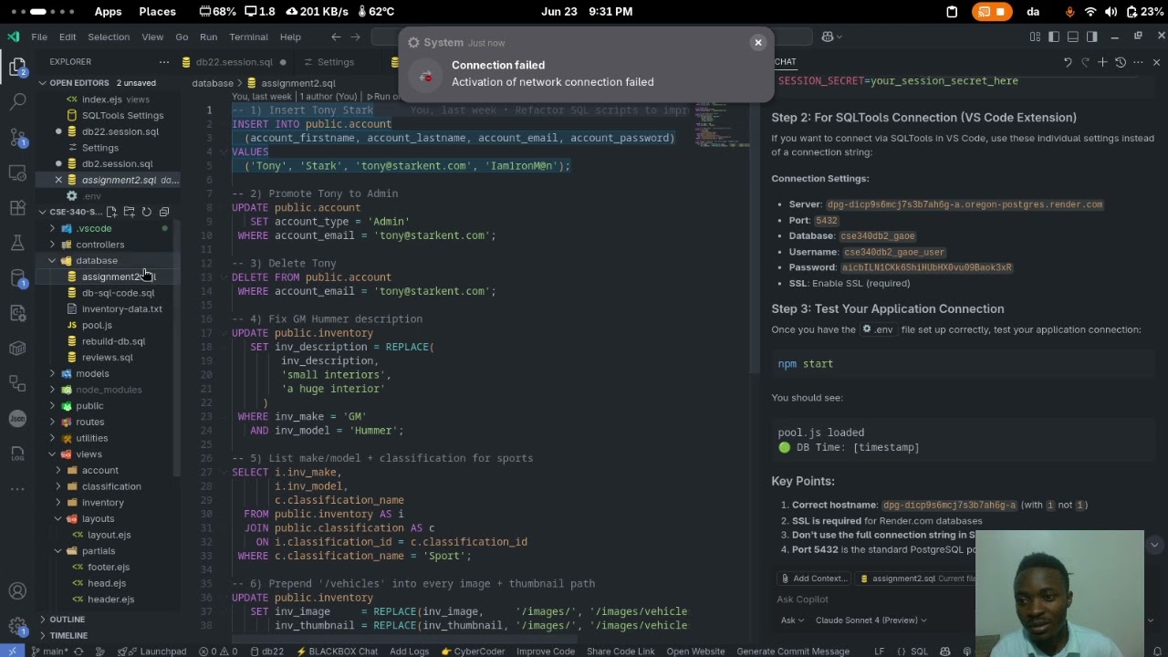 W02 Assignment: Complete Your Database