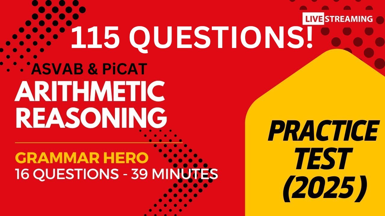 Grammar Hero's Arithmetic Reasoning Practice Test for the ASVAB, PiCAT, AFOQT, & OAR #acetheasvab