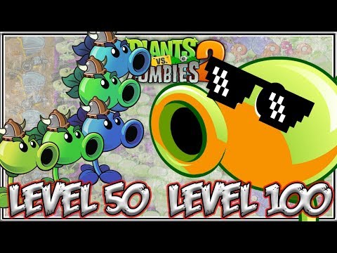 Repeater Level 50 vs Peashooter Level 100 Challenge - Plants vs Zombies 2 Epic Hack