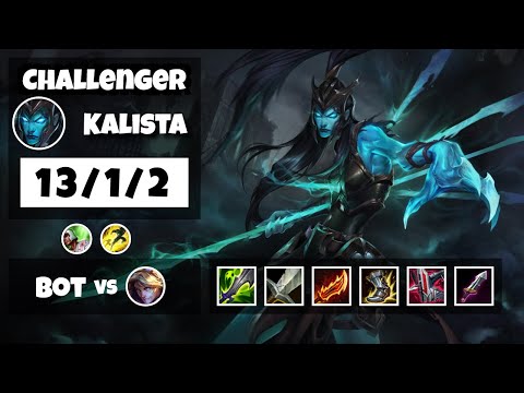 Kalista vs Ezreal KOREAN Challenger BOT (13/1/2) - v11.12