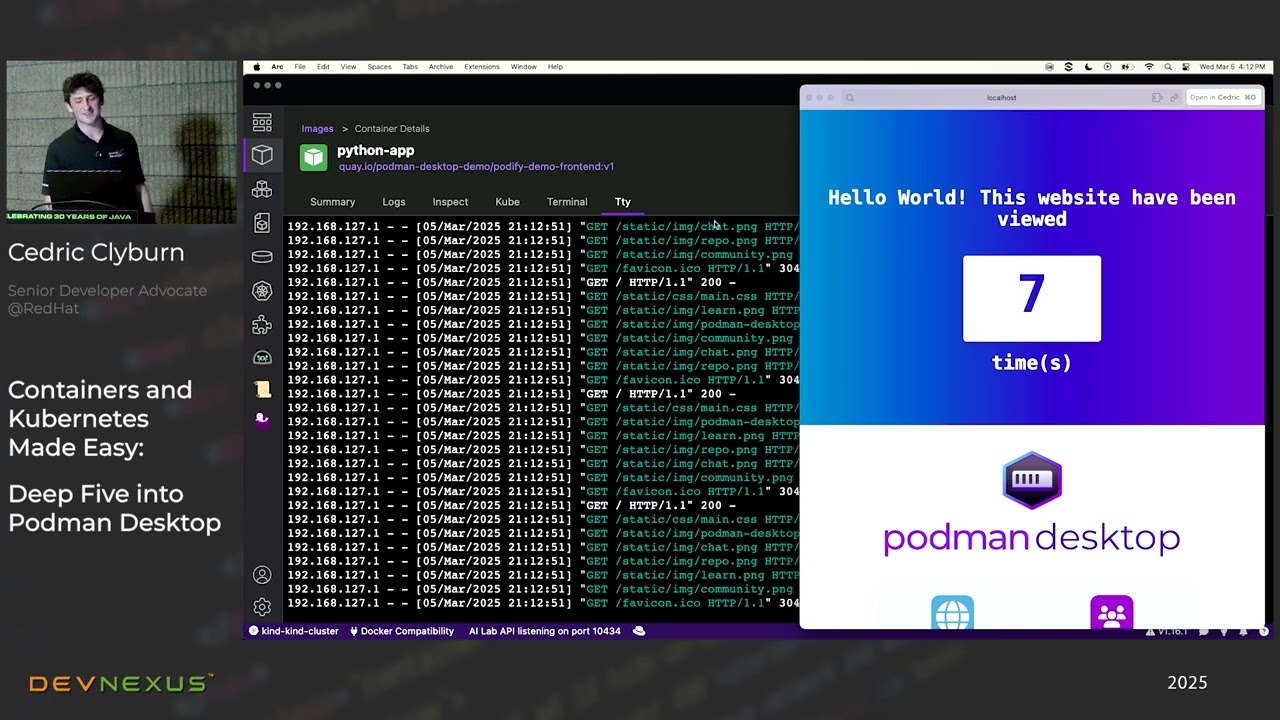 Devnexus 2025 - Containers and #Kubernetes Made Easy  Deep Dive into Podman Desktop - Cedric Clyburn