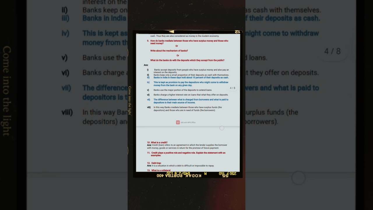 Class 10th Economics Chapter Money and Credit             PDF Link in Description