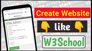 How To Make A Website Like W3 Schools || Create HTML Code Editor Website