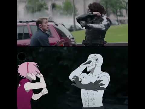 fight scene similarities between Captain america vs Winter soldier and Sakura vs Shin