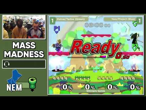 Mass Madness 40 SSBM - Yasu/Project (Blue) vs. Kalvar/Tartox (Green) - Melee Doubles WSF