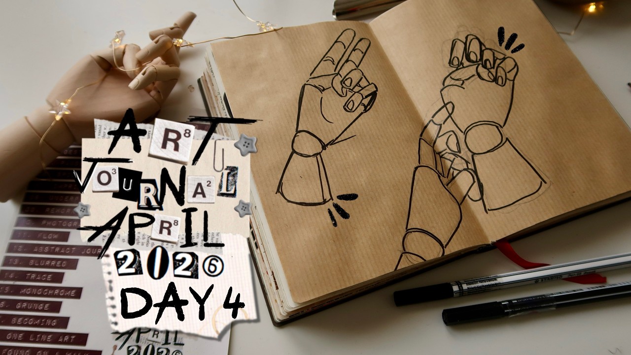 Allow yourself to SUCK at something • Art Journal April 2026 • Day 4 Gesture • Art Journal Challenge