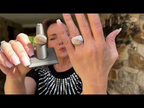 Italian Polished Swirl Ribbed Domed Ring