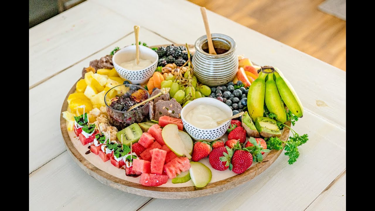 DIY Fruit Charcuterie Board - Summer Snacks - Healthy table center piece