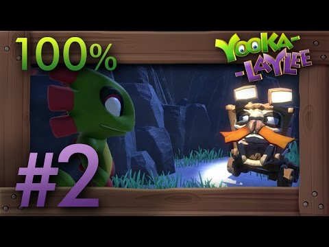 Yooka-Laylee 100% Walkthrough Part 2 - World 2 Glitterglaze Glacier #1 (All Quills, Pagies, Secrets)